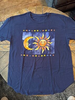 Navy Sun & Moon Graphic Short Sleeve Tee